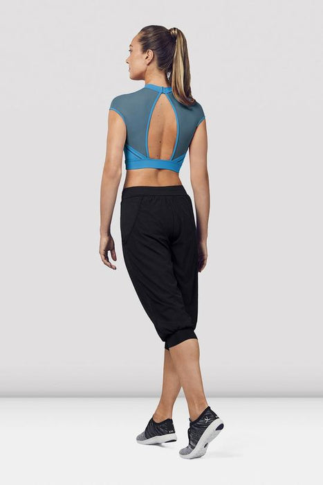 Bloch - Ladies Open Back Cap Sleeve Crop Top