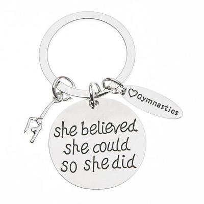 Gymnastics She Believed She Could So She Did Keychain