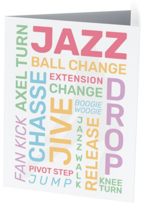 Jazz Dancer Card - Colorful Words