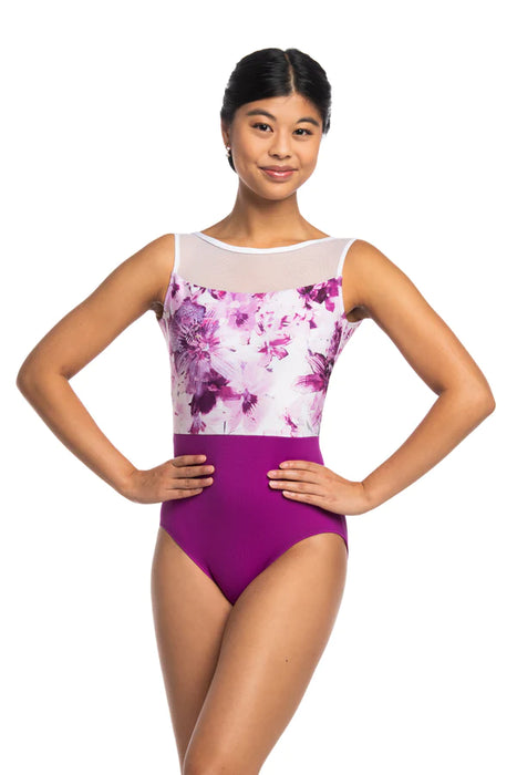 Ainsliewear - Adult Camille Leotard with Vivid Floral Print