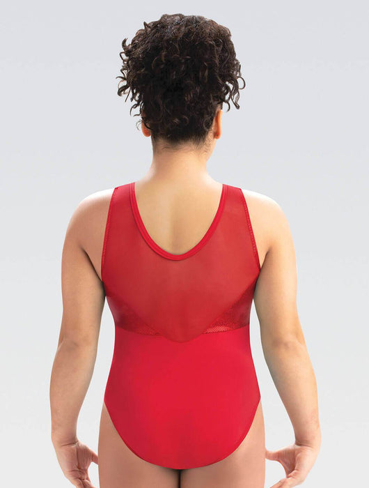 GK Elite Laurie Hernandez Collection Elegant Red Tank Leotard