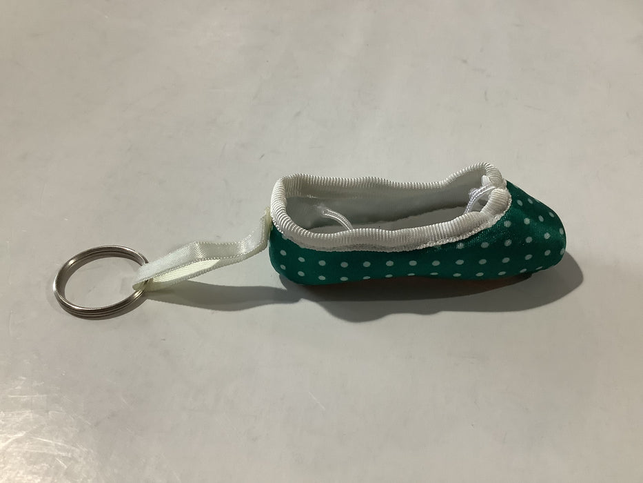 SoDanca - Green Polka Dot Pointe Shoe Key Ring