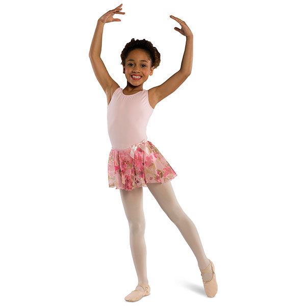 DanznMotion - Child's Chiffon Floral Print Circle Skirt