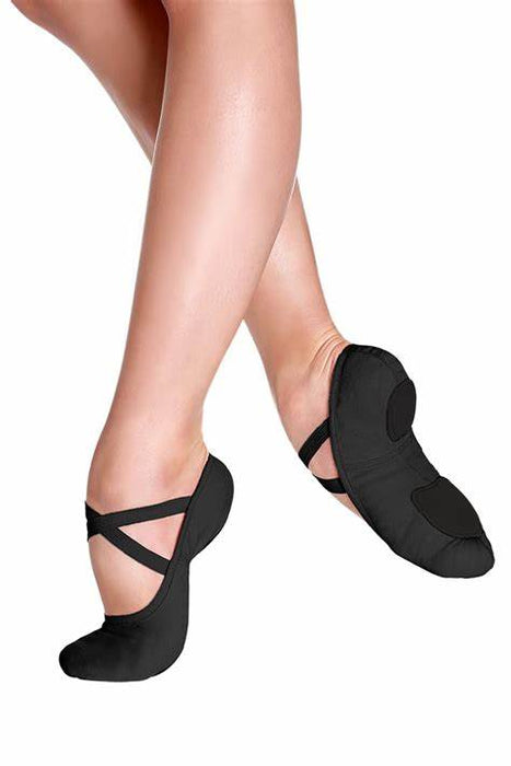 SoDanca - Ladies Bliss Black Stretch Canvas Ballet Slippers